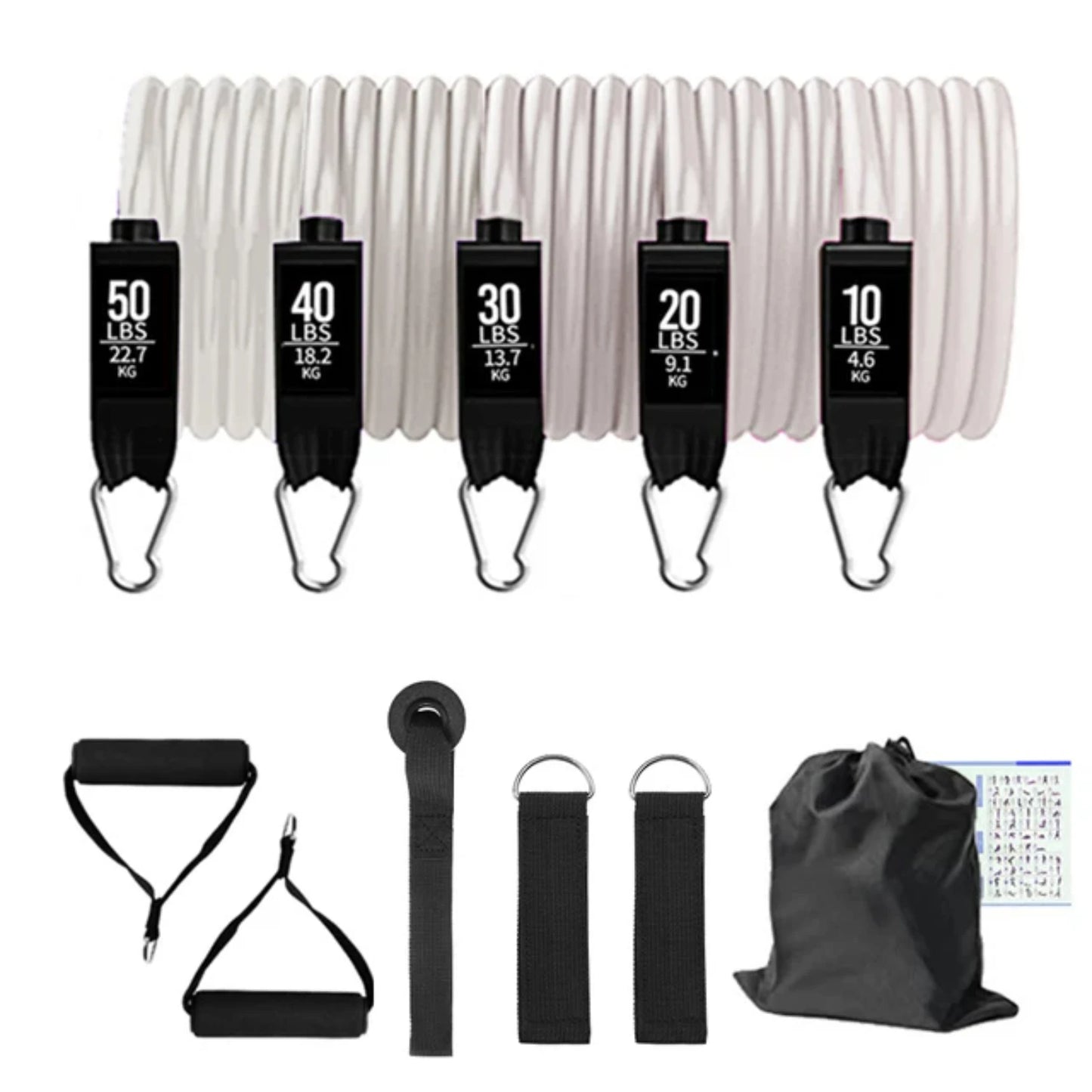 150lbs resistance tube bands set for full-body workouts, stretching, and yoga