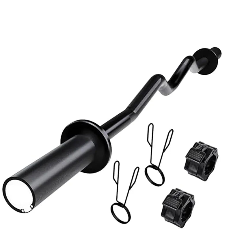 Strength training EZ bar with ergonomic grip, built for squats and hip thrusts
