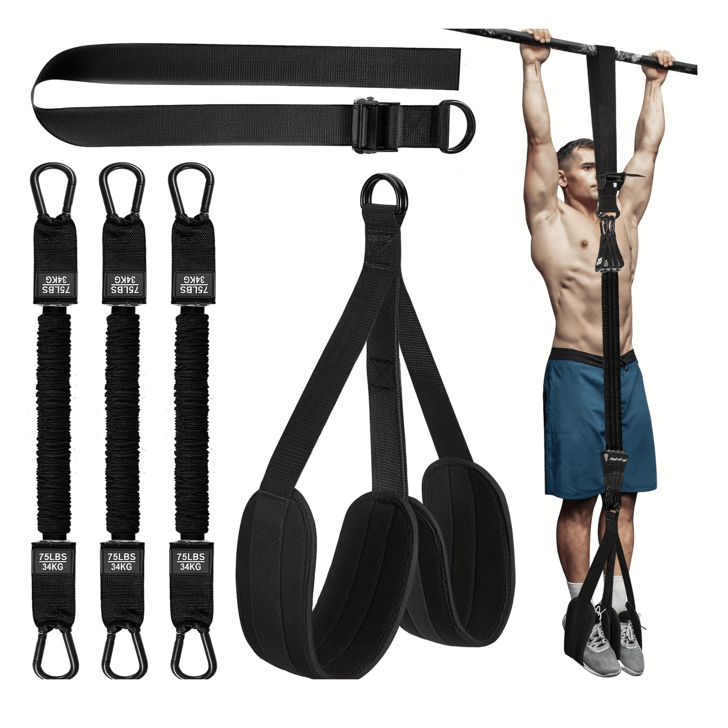 5-pack resistance band set designed for assisted pull-ups and exercises