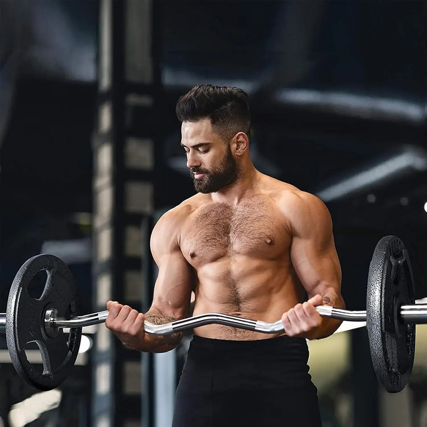 85-pound weight kit with barbell bar for lifting and resistance training