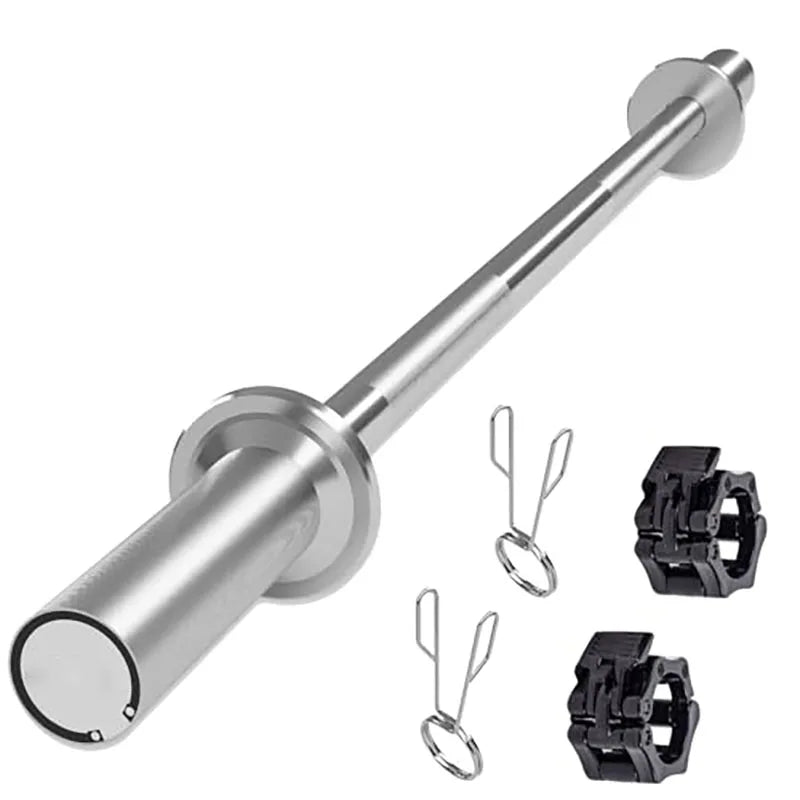 48-inch EZ curl bar for upper and lower body workouts with standard 2-inch plates.