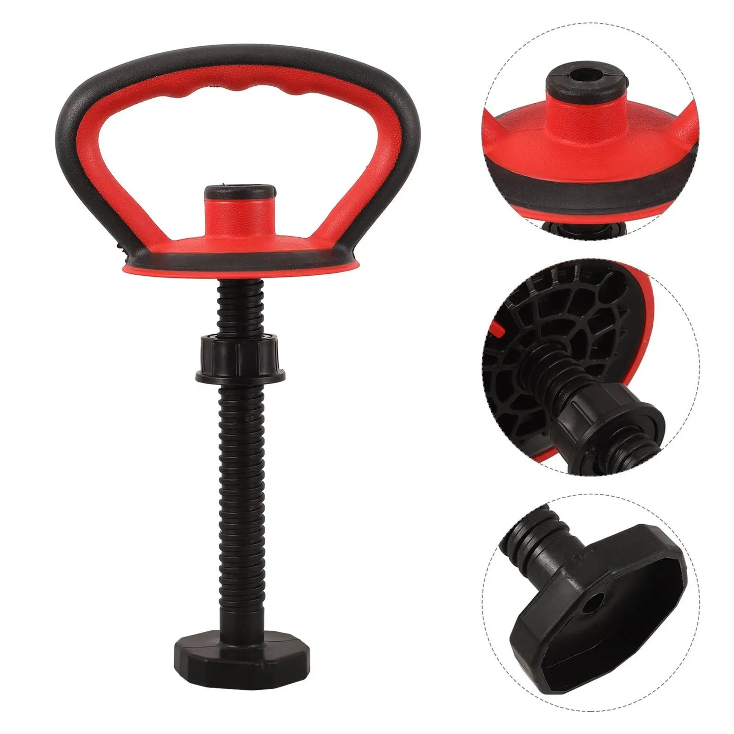 Portable adjustable handle to turn dumbbells into kettlebells for home fitness