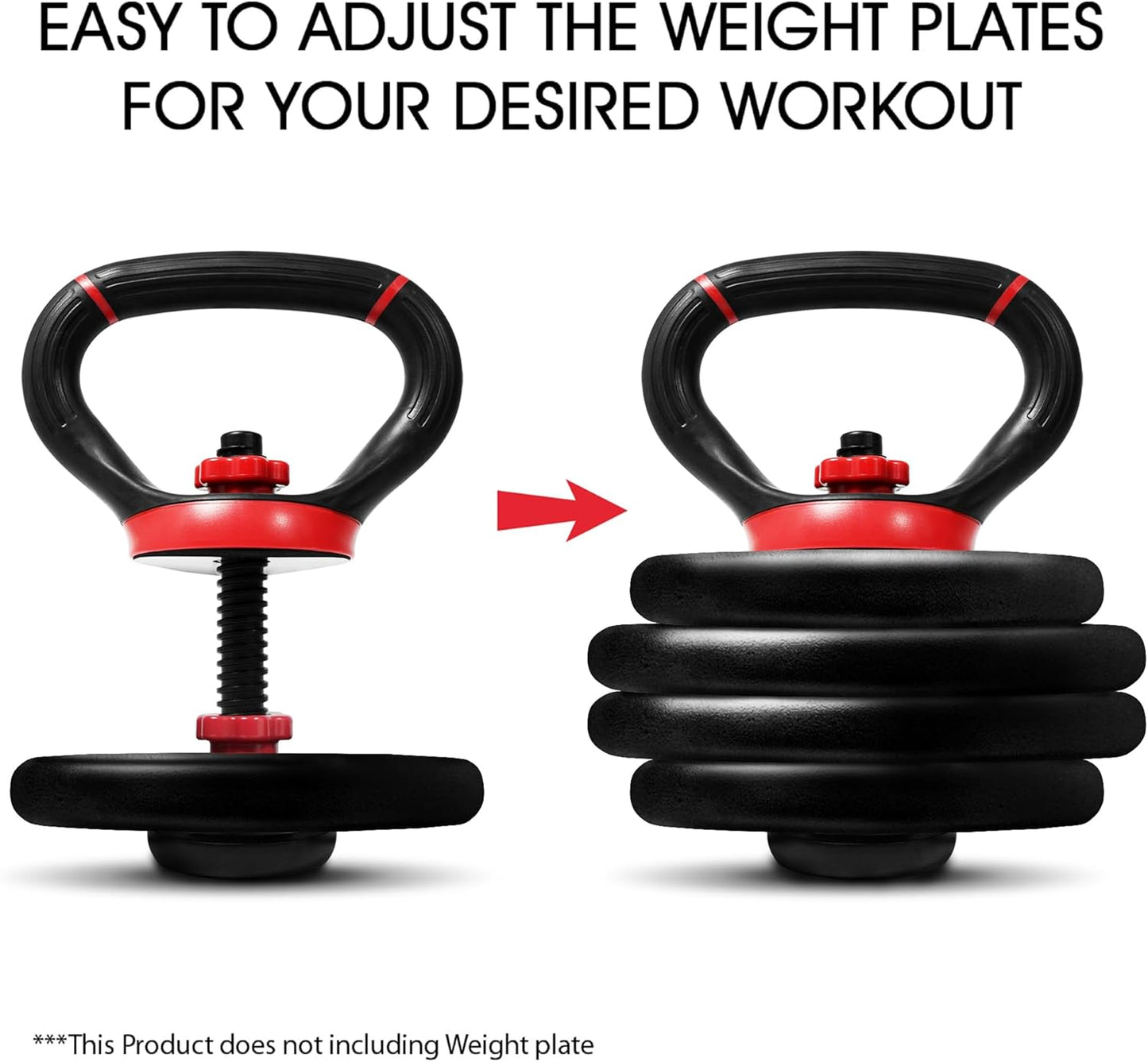 Dumbbell-to-kettlebell handle attachment for adjustable strength training.