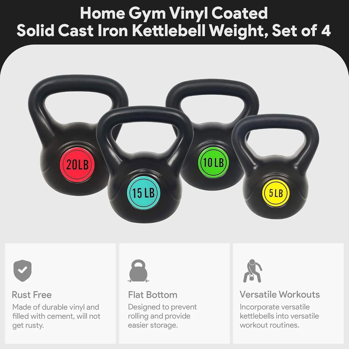 50-pound wide grip kettlebell set for full-body strength and conditioning