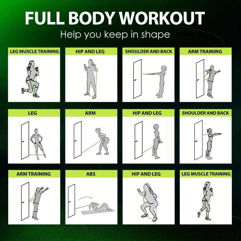 Lightweight home gym Pilates set with resistance bands for easy full-body workouts