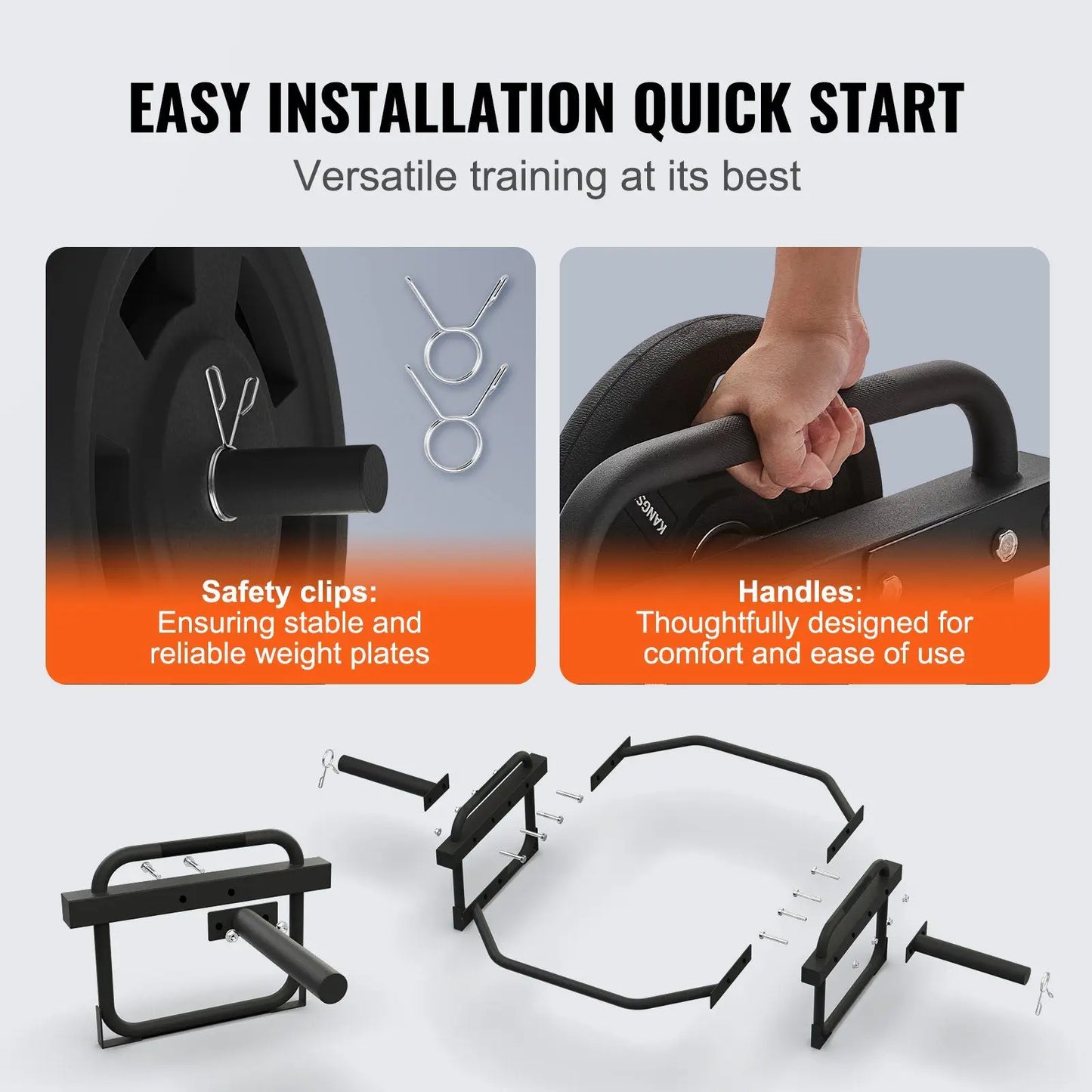 Heavy-duty outdoor trap bar with hex design for safe strength training.