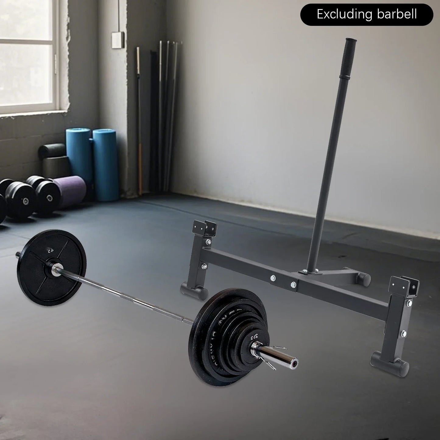 Easy-lift barbell stand with 220 lb capacity for strength training setups.