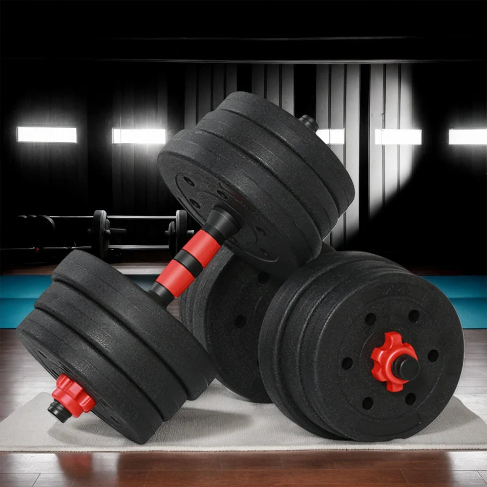 Set of dumbbell rods with textured handles