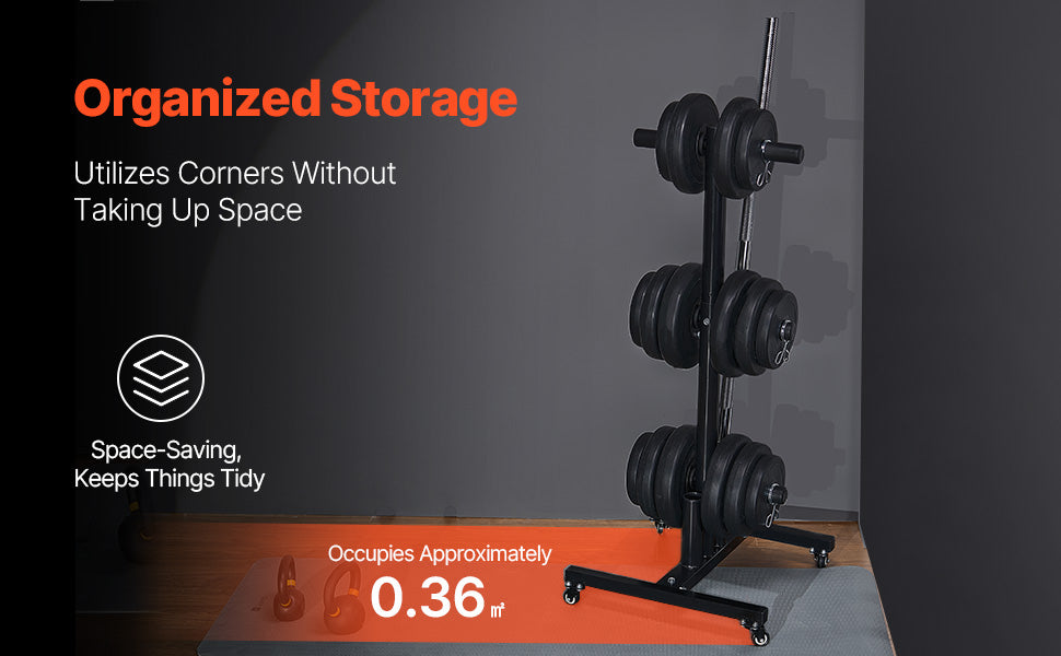 Rolling barbell rack stand designed for home gyms