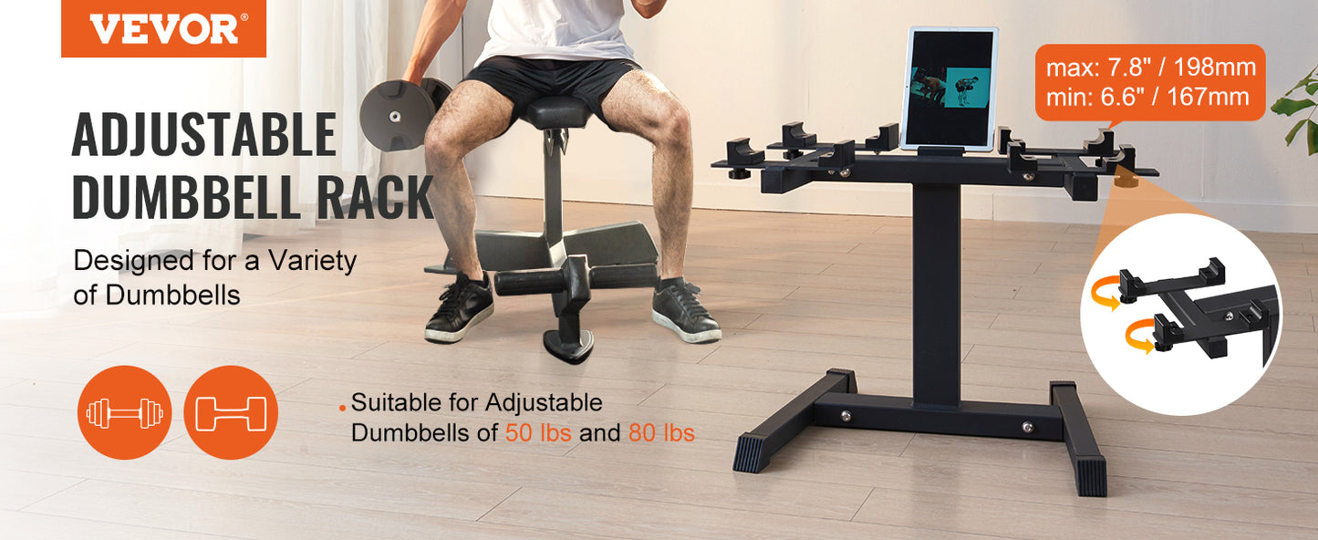 Sturdy adjustable weight stand for dumbbells