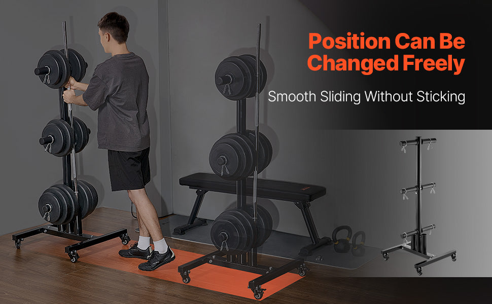 Sturdy moveable barbell rack with 1000 lbs load limit