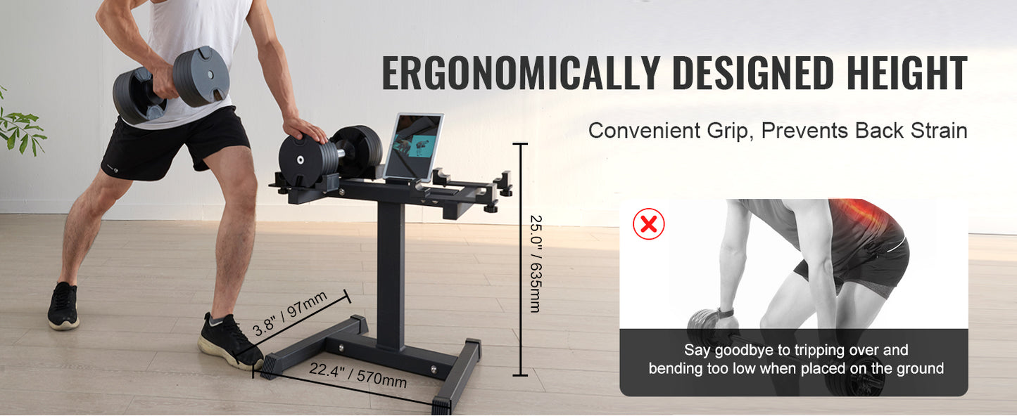 Adjustable dumbbell stand with 300 lbs capacity
