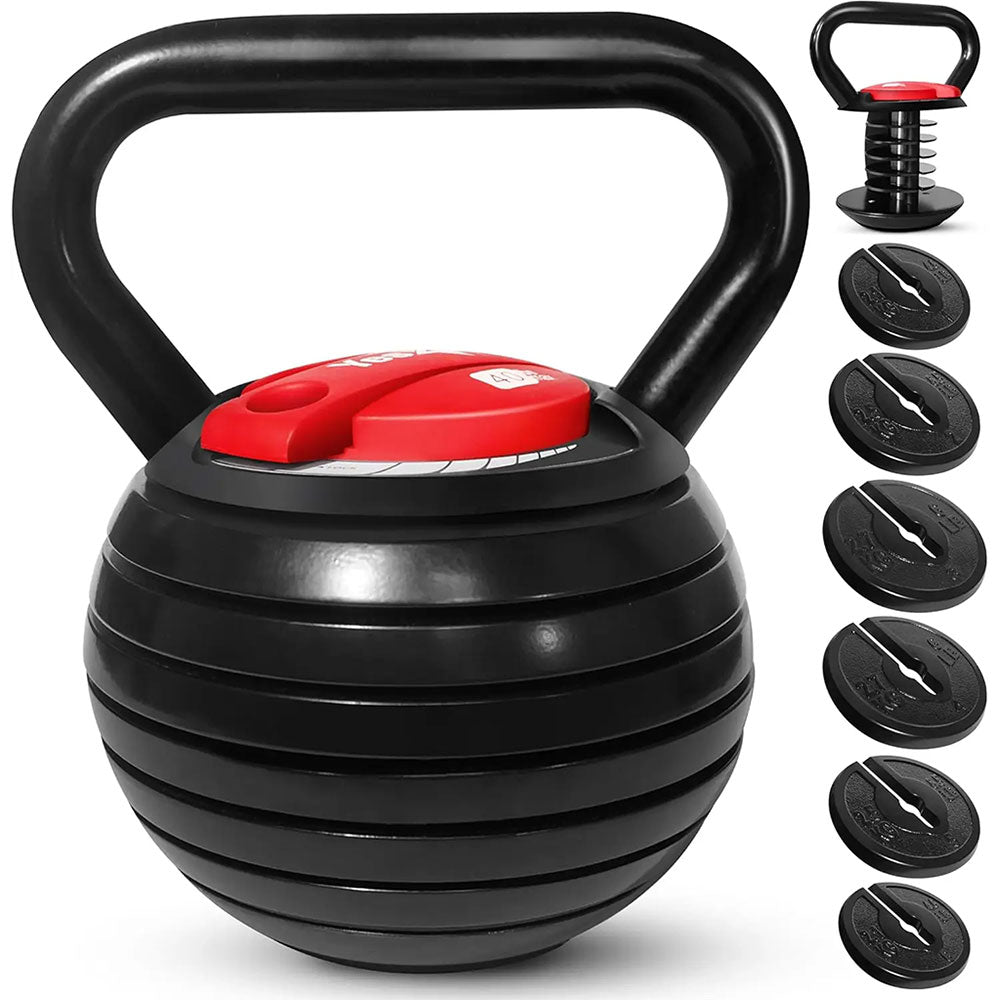 Adjustable kettlebell set with 40lbs total weight for strength training
