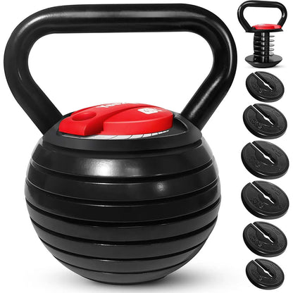 Adjustable kettlebell set with 40lbs total weight for strength training