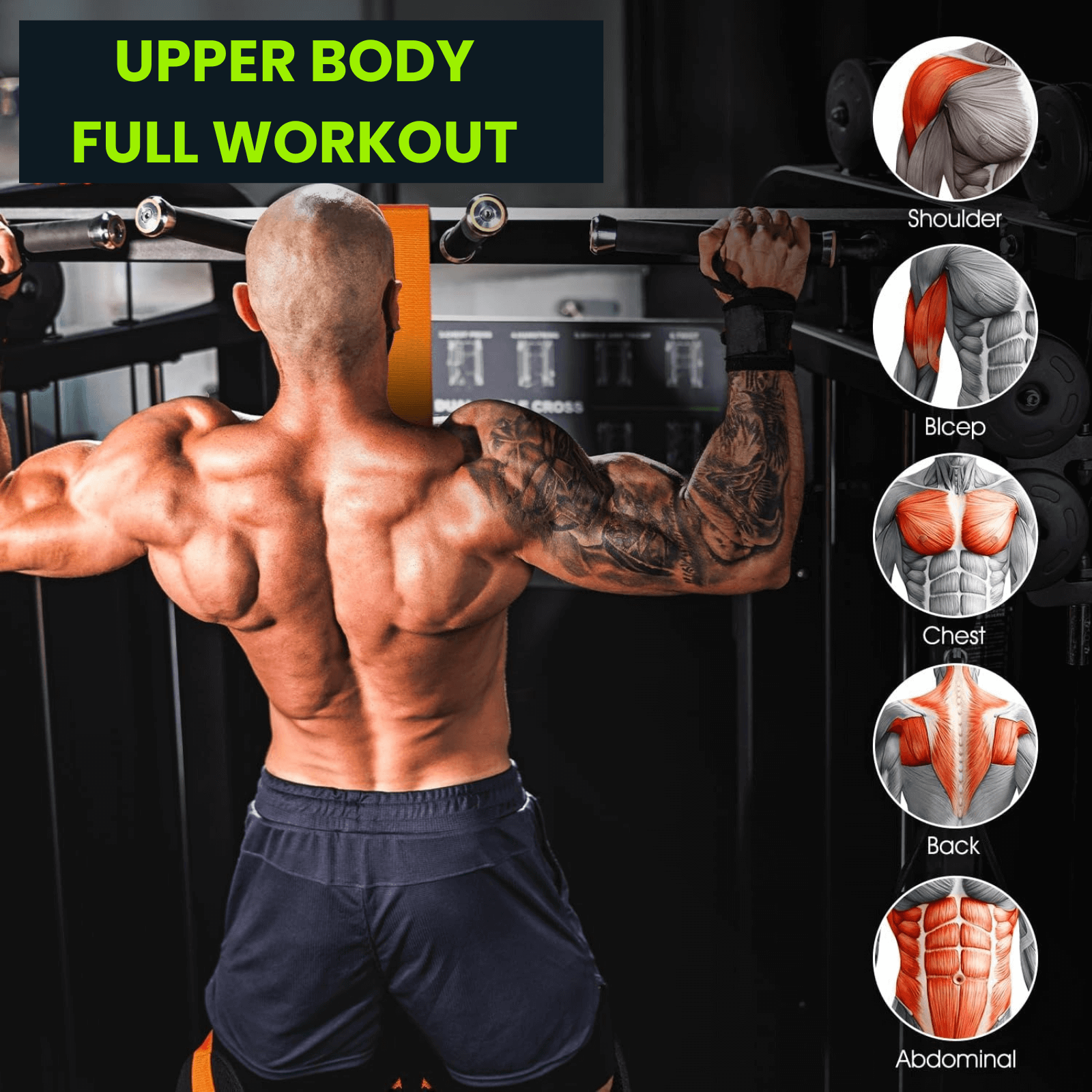 Workout pull-up assist bands in black color with strong 215 lbs resistance level