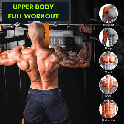 Workout pull-up assist bands in black color with strong 215 lbs resistance level