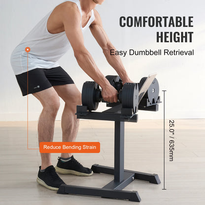 Space-saving dumbbell storage rack