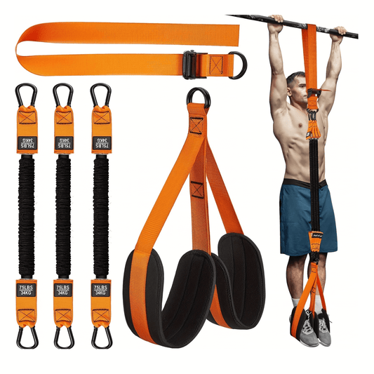 Multi-resistance 5-piece pull-up assist band set for home and gym use