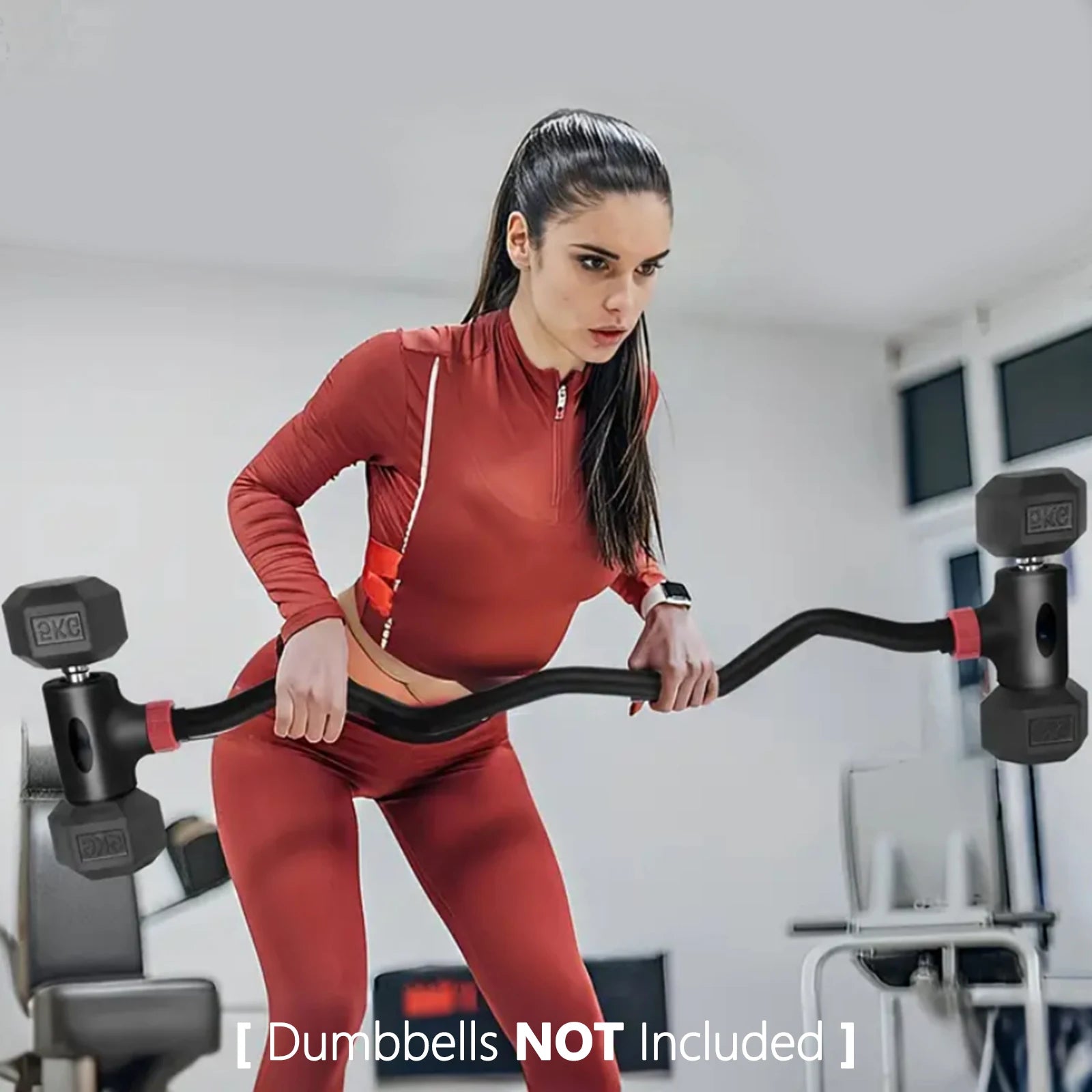 Multi-use fitness set for outdoor training, transforms into dumbbells, barbell, and kettlebell.