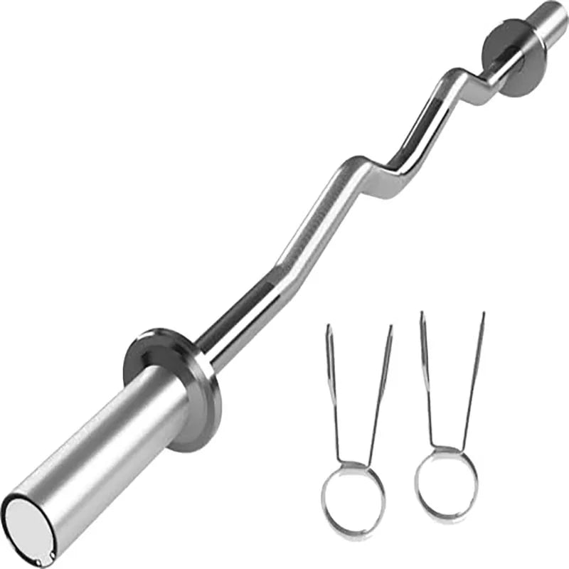 Durable 48-inch curl barbell fits 2-inch plates, ideal for curls, squats, and more