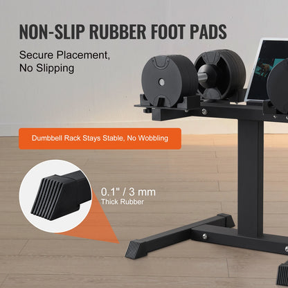 Space-saving dumbbell storage rack with 300 lbs capacity for home gym