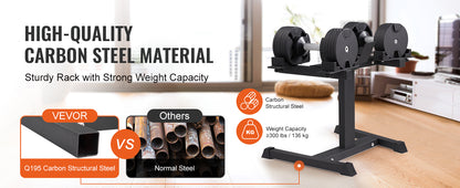 Heavy-duty dumbbell stand built to hold up to 300 pounds