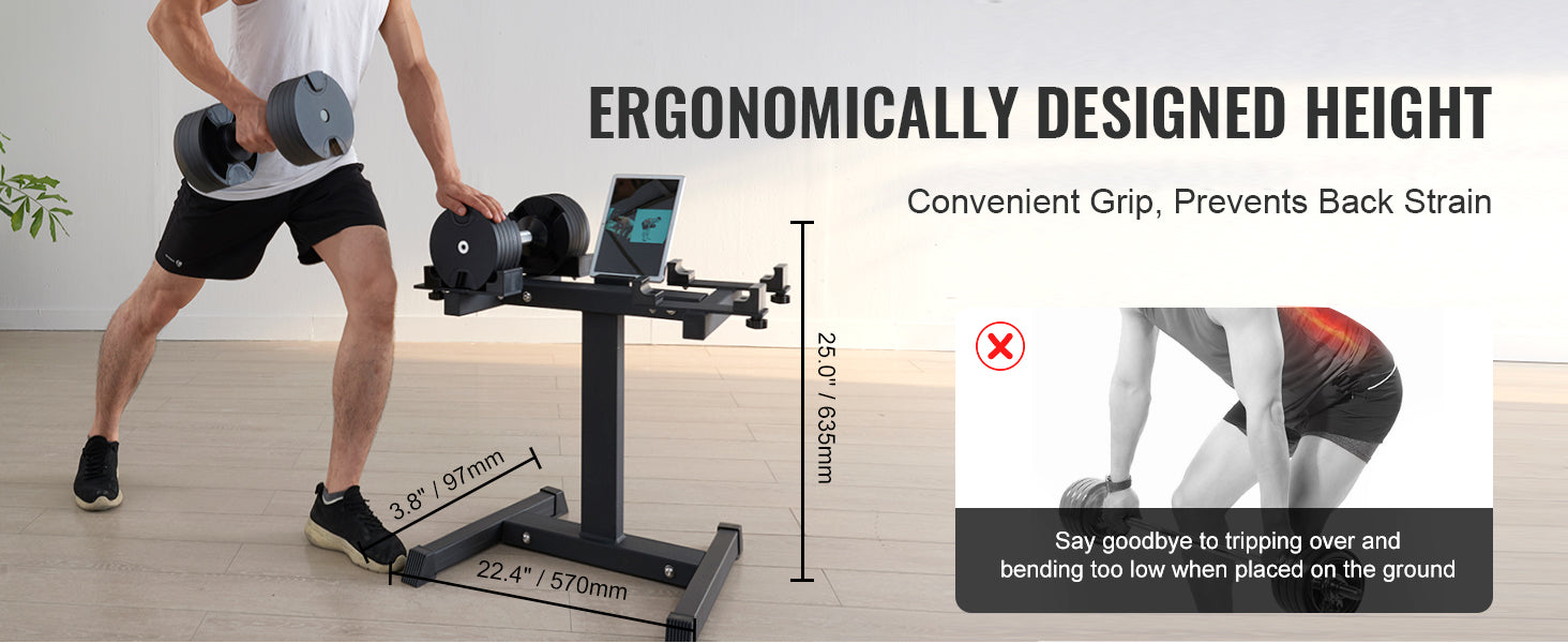 Adjustable dumbbell stand with 300 lbs capacity